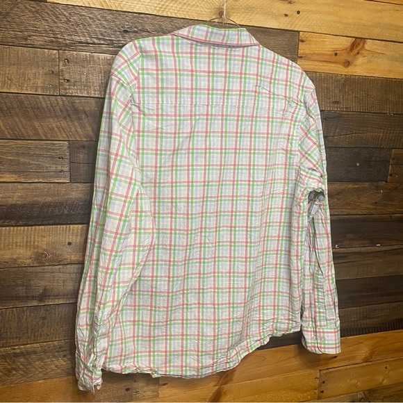 Southern Proper Pink Green Henning Shirt Stretch Long Sleeve Button Down Plaid - Picture 5 of 5
